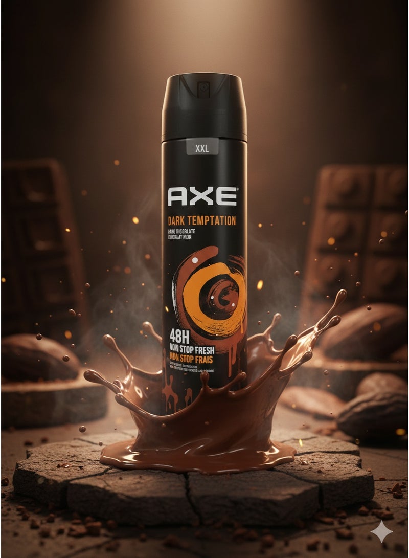 اكس براند بخاخ مزيل عرق أكس دارك تمبتيشن (AXE Dark Temptation) - 250 مل - عطر الشوكولاتة الداكنة الجذاب - Image 2